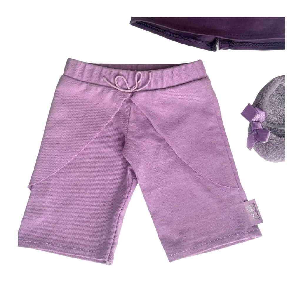 American Girl Isabelle Pajamas Slippers Top Capri Pants Purple Silver Dot Box - Picture 6 of 9